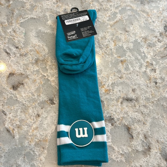 M&M teal knee high socks, One Size Fits most (9-11) - Picture 2 of 4